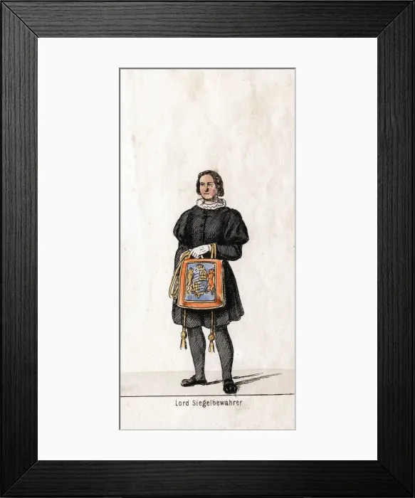 Framed Print : Lord Seal keeper, costume design for Shakespeares play, Henry VIII, 19th century Framed Print : Lord Seal keeper, costume design for Shakespeares play, Henry VIII, 19th century