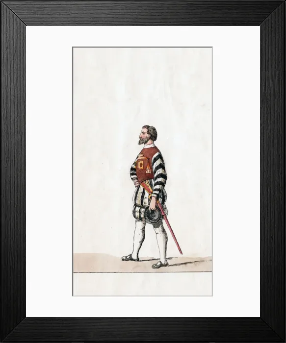 Framed Print : Baron, costume design for Shakespeares play, Henry VIII, 19th century Framed Print : Baron, costume design for Shakespeares play, Henry VIII, 19th century