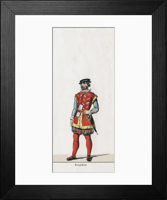 Framed Print : Brandon, costume design for Shakespeares play, Henry VIII, 19th century Framed Print : Brandon, costume design for Shakespeares play, Henry VIII, 19th century