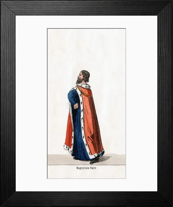 Framed Print : Magistrate, costume design for Shakespeares play, Henry VIII, 19th century Framed Print : Magistrate, costume design for Shakespeares play, Henry VIII, 19th century