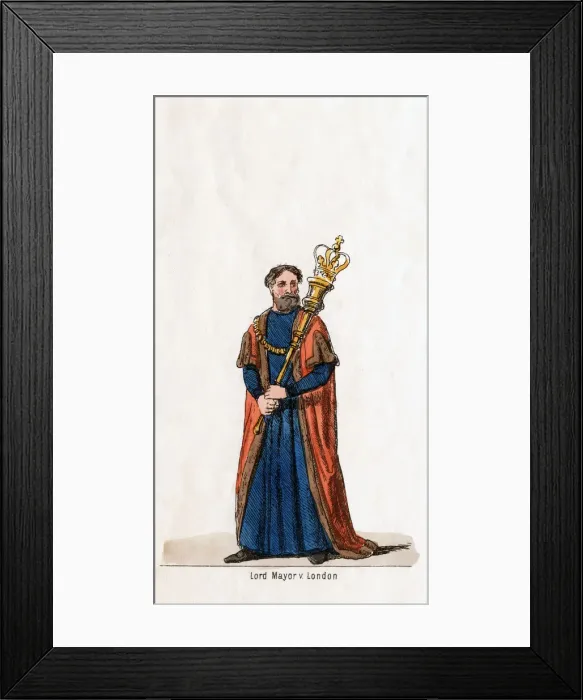 Framed Print : Lord Mayor of London, costume design for Shakespeares play, Henry VIII, 19th century Framed Print : Lord Mayor of London, costume design for Shakespeares play, Henry VIII, 19th century