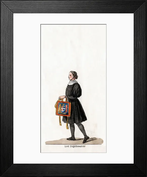 Framed Print : Lord Seal keeper, costume design for Shakespeares play, Henry VIII, 19th century Framed Print : Lord Seal keeper, costume design for Shakespeares play, Henry VIII, 19th century