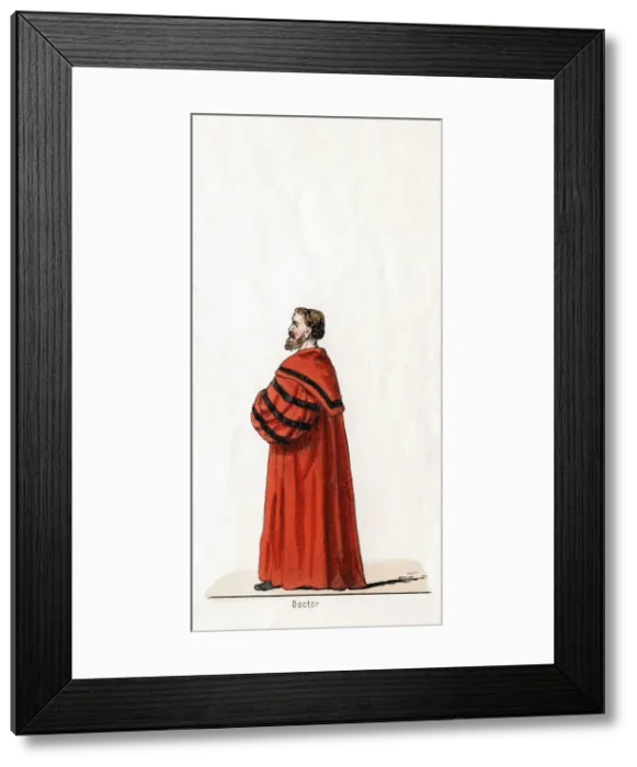 Framed Print : Doctor Butts, costume design for Shakespeares play, Henry VIII, 19th century Framed Print : Doctor Butts, costume design for Shakespeares play, Henry VIII, 19th century