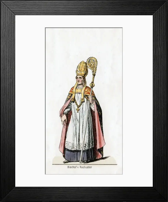 Framed Print : Bishop of Rochester, costume design for Shakespeares play, Henry VIII, 19th century Framed Print : Bishop of Rochester, costume design for Shakespeares play, Henry VIII, 19th century