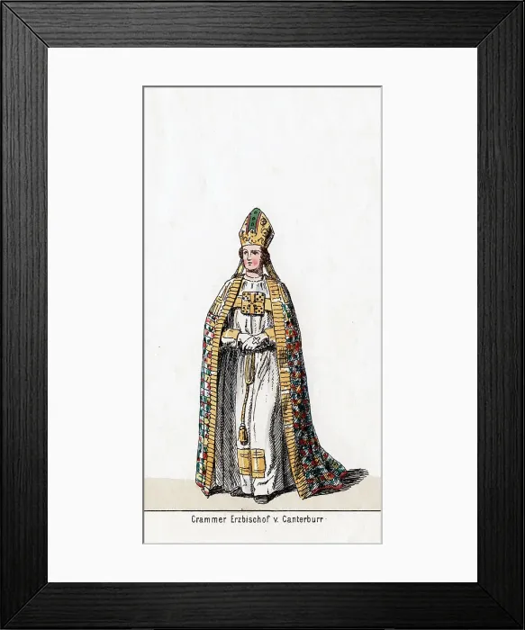 Framed Print : Thomas Cranmer, costume design for Shakespeares play, Henry VIII, 19th century