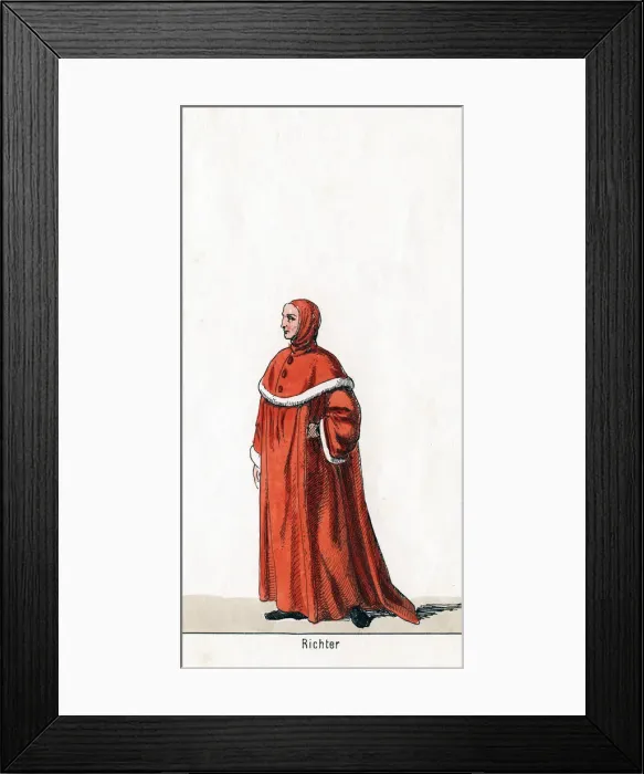 Framed Print : Judge, costume design for Shakespeares play, Henry VIII, 19th century Framed Print : Judge, costume design for Shakespeares play, Henry VIII, 19th century