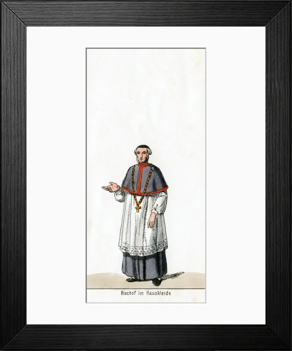 Framed Print : Bishop in house dress, costume design for Shakespeares play, Henry VIII, 19th century Framed Print : Bishop in house dress, costume design for Shakespeares play, Henry VIII, 19th century