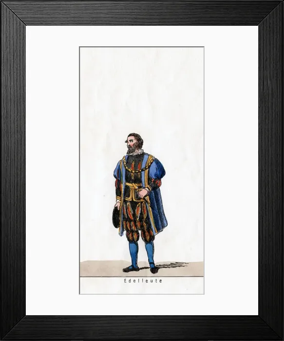 Framed Print : Nobleman, costume design for Shakespeares play, Henry VIII, 19th century Framed Print : Nobleman, costume design for Shakespeares play, Henry VIII, 19th century