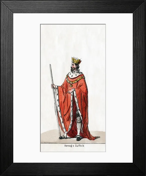 Framed Print : Duke of Suffolk, costume design for Shakespeares play, Henry VIII, 19th century Framed Print : Duke of Suffolk, costume design for Shakespeares play, Henry VIII, 19th century