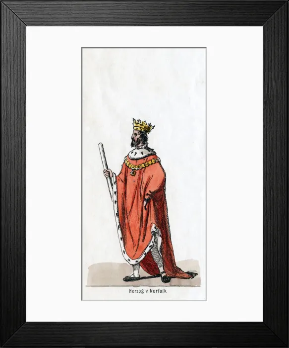 Framed Print : Duke of Norfolk, costume design for Shakespeares play, Henry VIII, 19th century Framed Print : Duke of Norfolk, costume design for Shakespeares play, Henry VIII, 19th century