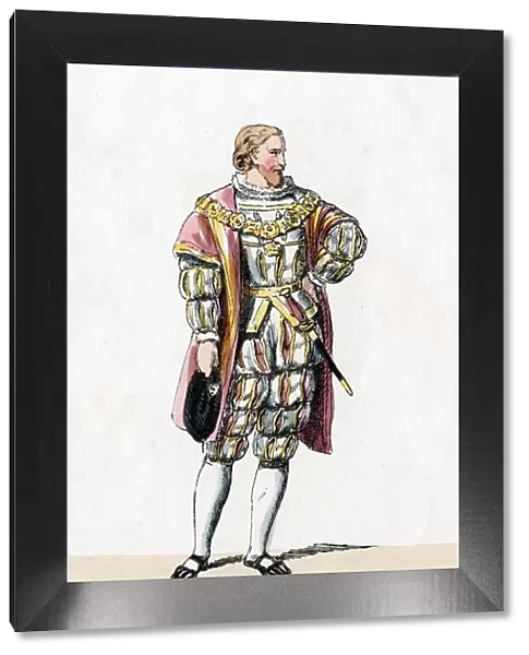 Sir Henry Guildford, costume design for Shakespeares play, Henry VIII, 19th century