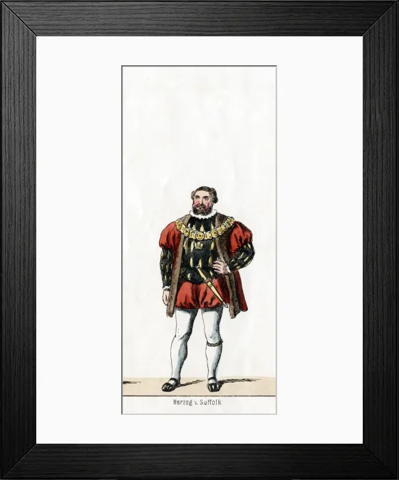 Framed Print : Duke of Suffolk, costume design for Shakespeares play, Henry VIII, 19th century Framed Print : Duke of Suffolk, costume design for Shakespeares play, Henry VIII, 19th century