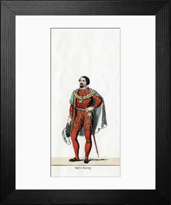 Framed Print : Earl of Surrey, costume design for Shakespeares play, Henry VIII, 19th century Framed Print : Earl of Surrey, costume design for Shakespeares play, Henry VIII, 19th century