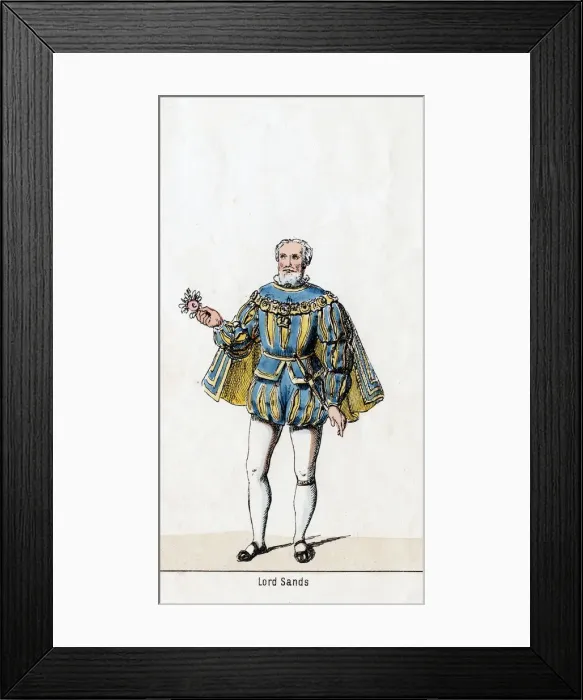 Framed Print : Sir William Sands, costume design for Shakespeares play, Henry VIII, 19th century Framed Print : Sir William Sands, costume design for Shakespeares play, Henry VIII, 19th century
