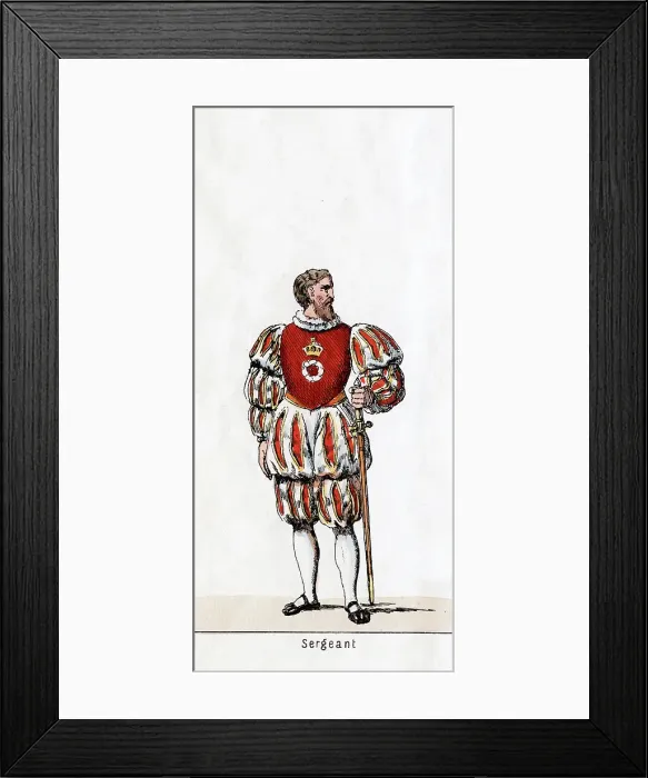 Framed Print : Sergeant, costume design for Shakespeares play, Henry VIII, 19th century Framed Print : Sergeant, costume design for Shakespeares play, Henry VIII, 19th century