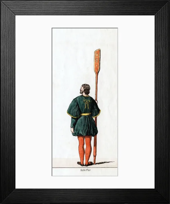 Framed Print : Boatman, costume design for Shakespeares play, Henry VIII, 19th century Framed Print : Boatman, costume design for Shakespeares play, Henry VIII, 19th century