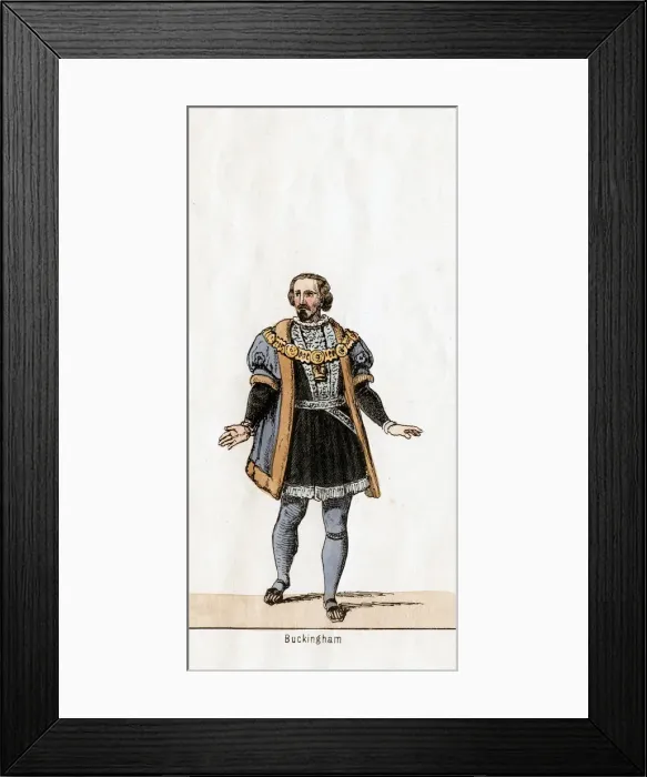 Framed Print : Buckingham, costume design for Shakespeares play, Henry VIII, 19th century Framed Print : Buckingham, costume design for Shakespeares play, Henry VIII, 19th century