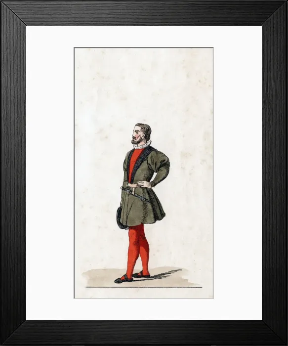 Framed Print : Theatre costume design for Shakespeares play, Henry VIII, 19th century