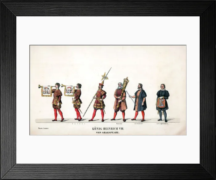 Framed Print : Theatre costume design for Shakespeares play, Henry VIII, 19th century Framed Print : Theatre costume design for Shakespeares play, Henry VIII, 19th century