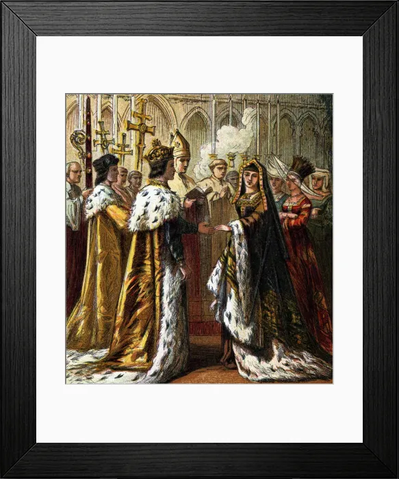 Framed Print : The marriage of Henry VII, 1486, (c1850) Framed Print : The marriage of Henry VII, 1486, (c1850)