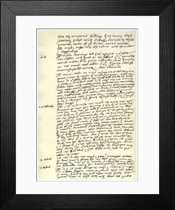 Framed Print : Journal of Sir Walter Raleigh, 1618. Artist: Sir Walter Raleigh Framed Print : Journal of Sir Walter Raleigh, 1618. Artist: Sir Walter Raleigh