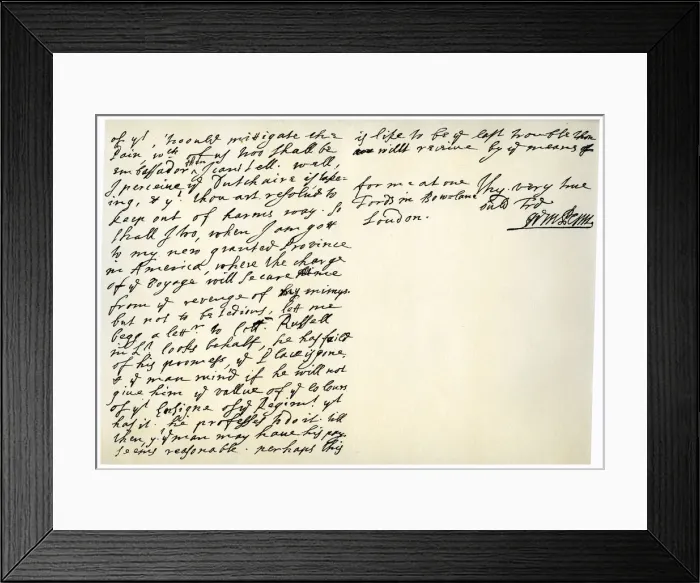 Framed Print : Letter from William Penn to Colonel Henry Sydney, 29th March 1681. Artist: William Penn Framed Print : Letter from William Penn to Colonel Henry Sydney, 29th March 1681. Artist: William Penn