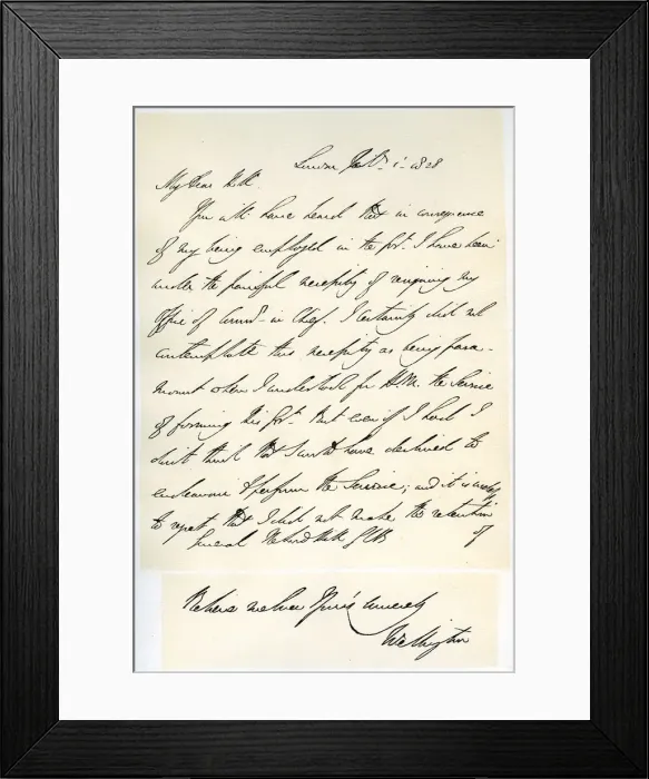 Framed Print : Letter from the Duke of Wellington to General Rowland Hill, 1st February 1828. Artist: Duke of Wellington Framed Print : Letter from the Duke of Wellington to General Rowland Hill, 1st February 1828. Artist: Duke of Wellington