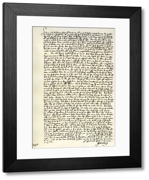 Framed Print : Letter from Dr John Donne to Sir Robert Cotton, c1602. Artist: John Donne Framed Print : Letter from Dr John Donne to Sir Robert Cotton, c1602. Artist: John Donne