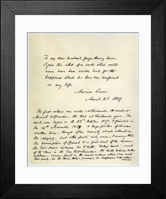 Framed Print : Original manuscript of Adam Bede, 23rd March 1859. Artist: George Eliot Framed Print : Original manuscript of Adam Bede, 23rd March 1859. Artist: George Eliot