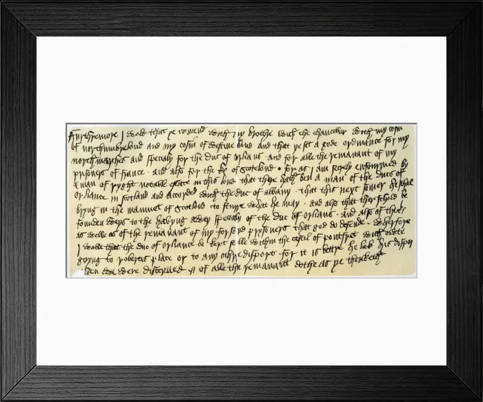 Framed Print : Portion of a letter from Henry V, c1419. Artist: Henry V Framed Print : Portion of a letter from Henry V, c1419. Artist: Henry V