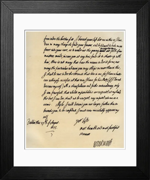 Framed Print : Letter from Viscount Thomas Wentworth to James Hay, 27th August 1633. Artist: Thomas Wentworth Framed Print : Letter from Viscount Thomas Wentworth to James Hay, 27th August 1633. Artist: Thomas Wentworth