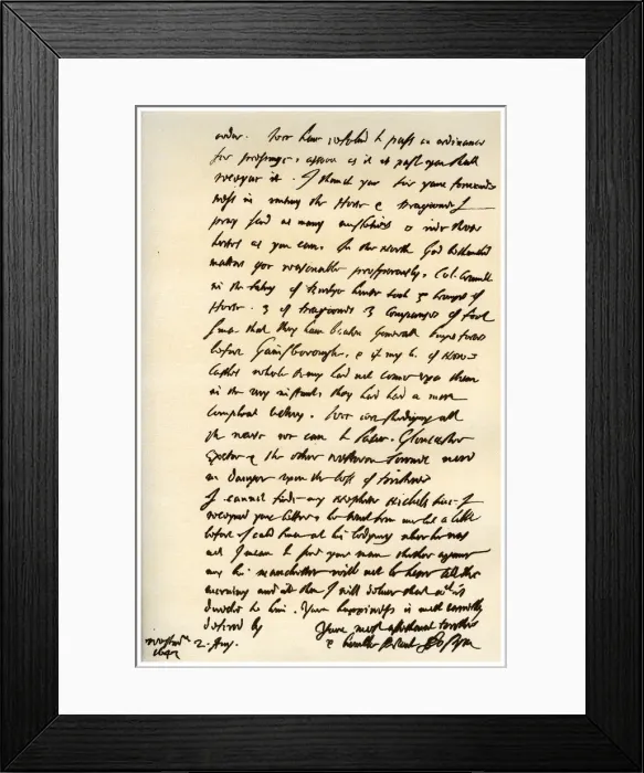 Framed Print : Letter from John Pym to Sir Thomas Barrington, 2nd August 1643. Artist: John Pym Framed Print : Letter from John Pym to Sir Thomas Barrington, 2nd August 1643. Artist: John Pym