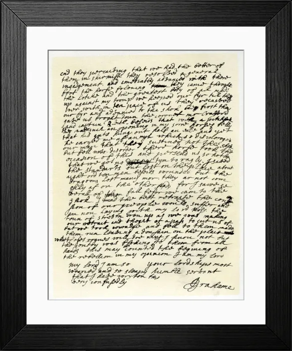 Framed Print : Letter from John Graham of Claverhouse to George Livingston, 1st June 1679. Artist: John Graham Framed Print : Letter from John Graham of Claverhouse to George Livingston, 1st June 1679. Artist: John Graham