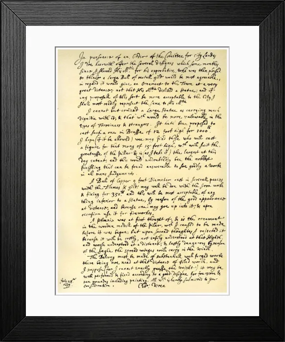 Framed Print : Report by Sir Christopher Wren, 28th July 1675. Artist: Sir Christopher Wren Framed Print : Report by Sir Christopher Wren, 28th July 1675. Artist: Sir Christopher Wren
