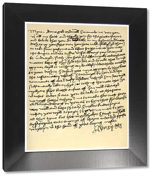 Letter from Henry VIII to Cardinal Wolsey, c1518. Artist: King Henry VIII