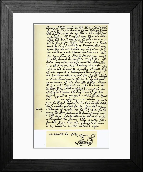 Framed Print : Letter from John Maitland to Sir Robert Moray, 2nd November 1669. Artist: John Maitland, 1st Duke of Lauderdale Framed Print : Letter from John Maitland to Sir Robert Moray, 2nd November 1669. Artist: John Maitland, 1st Duke of Lauderdale