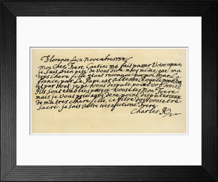 Framed Print : Letter from Charles Edward Stuart to his brother Henry Benedict, 2nd November 1784. Artist: Charles Edward Stuart Framed Print : Letter from Charles Edward Stuart to his brother Henry Benedict, 2nd November 1784. Artist: Charles Edward Stuart