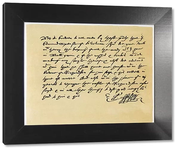 Letter from Grant, as Edward Spenser to one McHenry, c1589. Artist: Edward Spenser