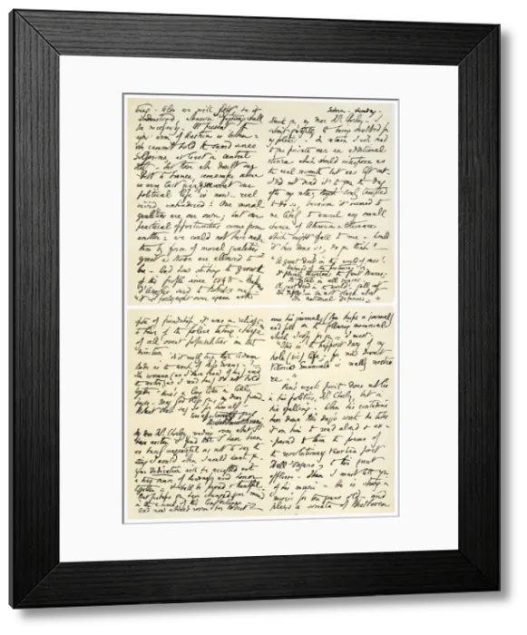Framed Print : Letter from Elizabeth Barrett Browning to Henry F Chorley, 1859. Artist: Elizabeth Barrett Framed Print : Letter from Elizabeth Barrett Browning to Henry F Chorley, 1859. Artist: Elizabeth Barrett