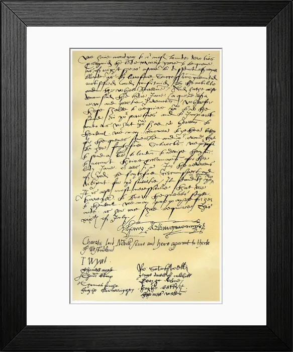 Framed Print : Letter from Henry Neville and others, 19th July 1553. Artist: Henry Neville, Earl of Westmorland Framed Print : Letter from Henry Neville and others, 19th July 1553. Artist: Henry Neville, Earl of Westmorland