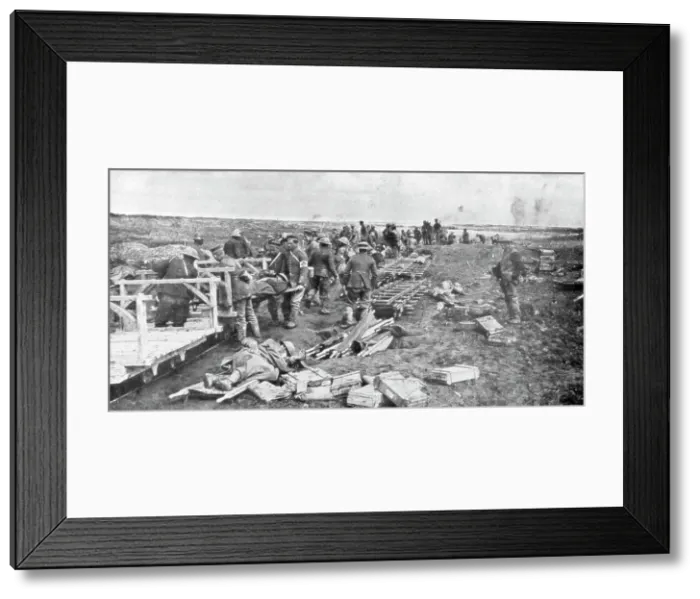 Framed Print : Wounded evacuation point, Vimy, France, First World War, April 1917 Framed Print : Wounded evacuation point, Vimy, France, First World War, April 1917