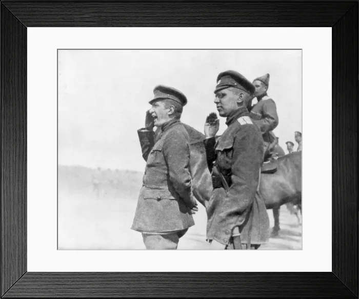 Framed Print : Alexander Kerensky during a review of Russian troops, First World War, 1917 Framed Print : Alexander Kerensky during a review of Russian troops, First World War, 1917