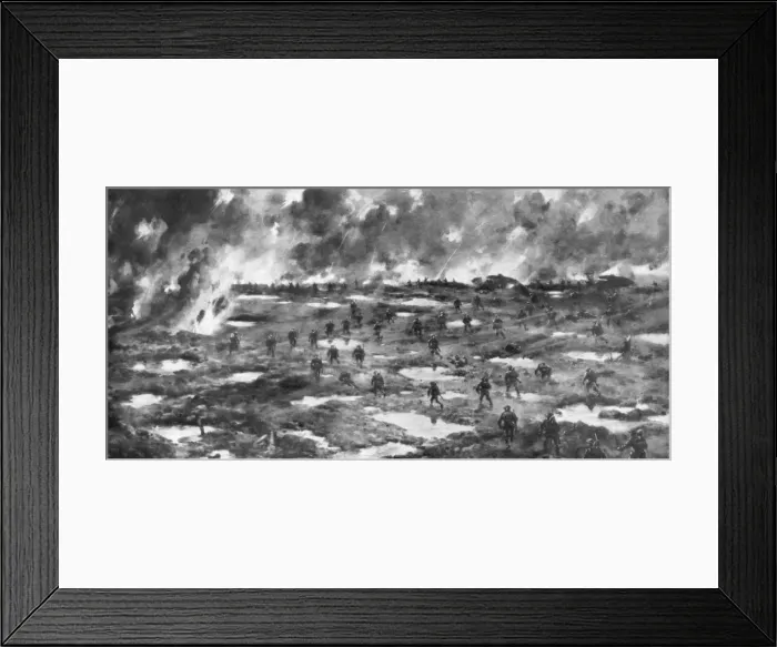 Framed Print : Conquest of the Wytschaete-Messines Ridge, Belgium, First World War, 7 June 1917 Framed Print : Conquest of the Wytschaete-Messines Ridge, Belgium, First World War, 7 June 1917