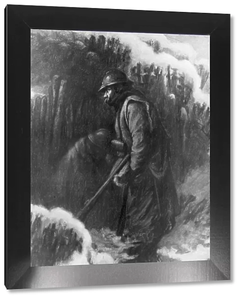 Sentry duty at a Small Post, First World War, January 1917. Artist: Eugene Zigliara