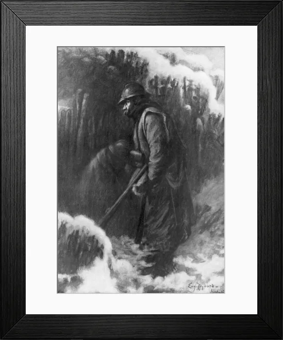 Framed Print : Sentry duty at a Small Post, First World War, January 1917. Artist: Eugene Zigliara Framed Print : Sentry duty at a Small Post, First World War, January 1917. Artist: Eugene Zigliara