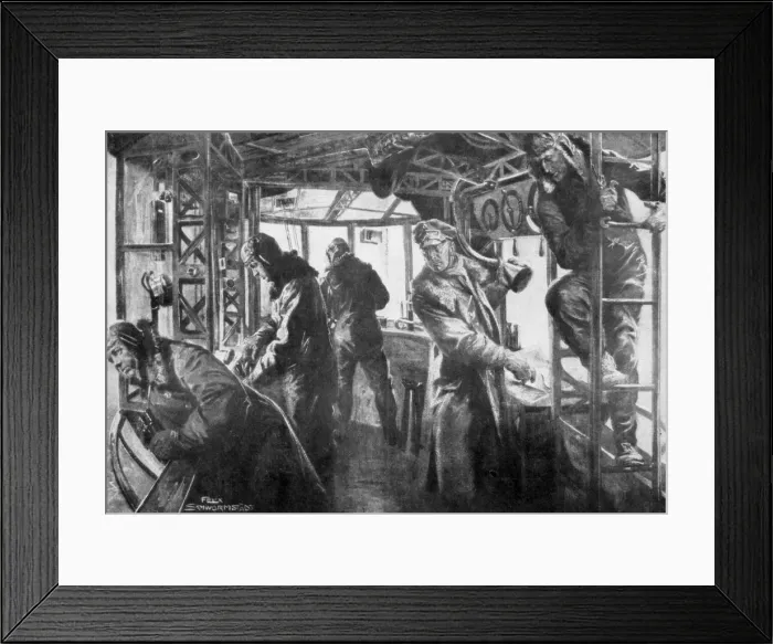 Framed Print : Command area on board a Zeppelin, German air fleet, First World War, 1917. Artist: Felix Schwormstadt Framed Print : Command area on board a Zeppelin, German air fleet, First World War, 1917. Artist: Felix Schwormstadt