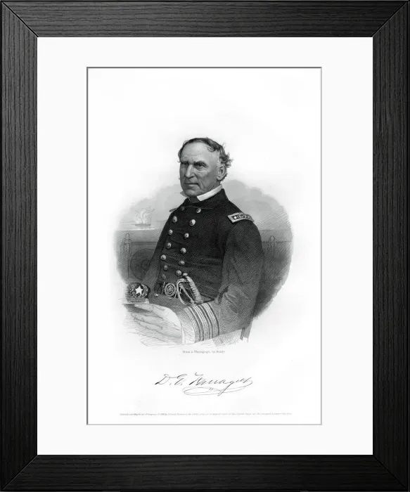 Framed Print : Admiral David Farragut, US Navy officer in the American Civil War, 1862-1867 Framed Print : Admiral David Farragut, US Navy officer in the American Civil War, 1862-1867