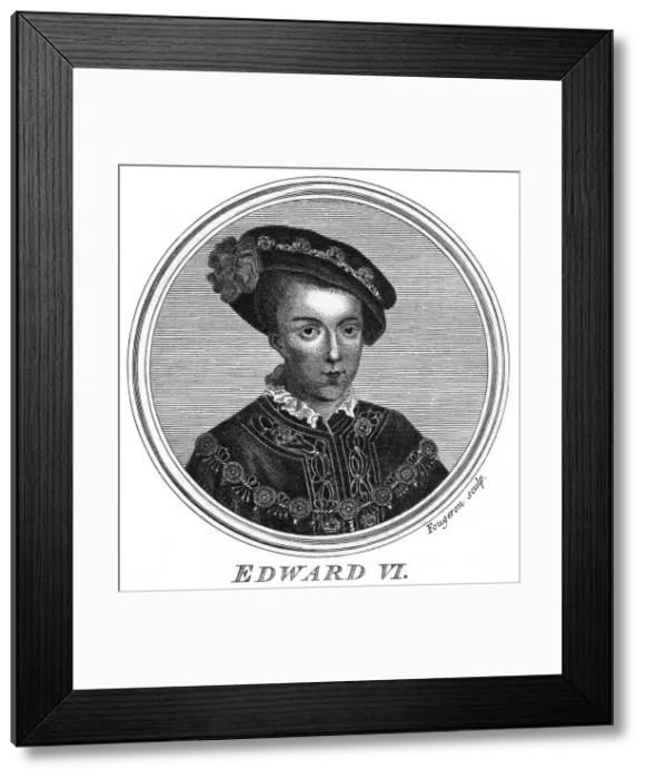 Framed Print : Edward VI, King of England, (18th century). Artist: Fougeron Framed Print : Edward VI, King of England, (18th century). Artist: Fougeron