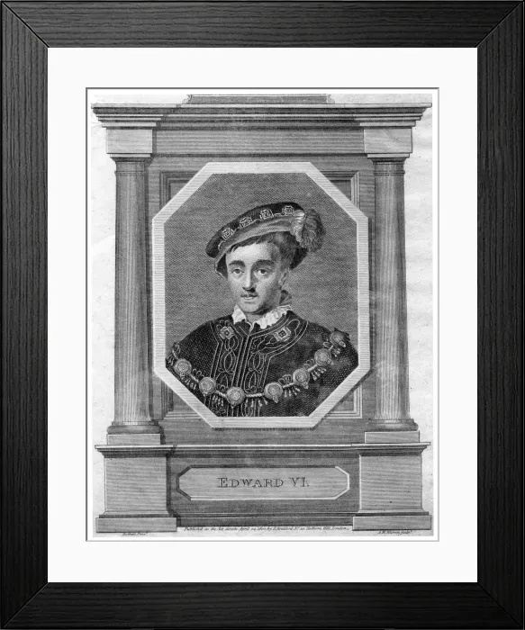 Framed Print : Edward VI, King of England, (1802). Artist: AW Warren Framed Print : Edward VI, King of England, (1802). Artist: AW Warren