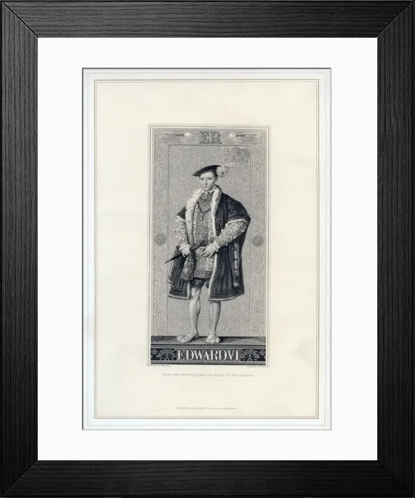 Framed Print : Edward VI, King of England. Artist: T Brown Framed Print : Edward VI, King of England. Artist: T Brown